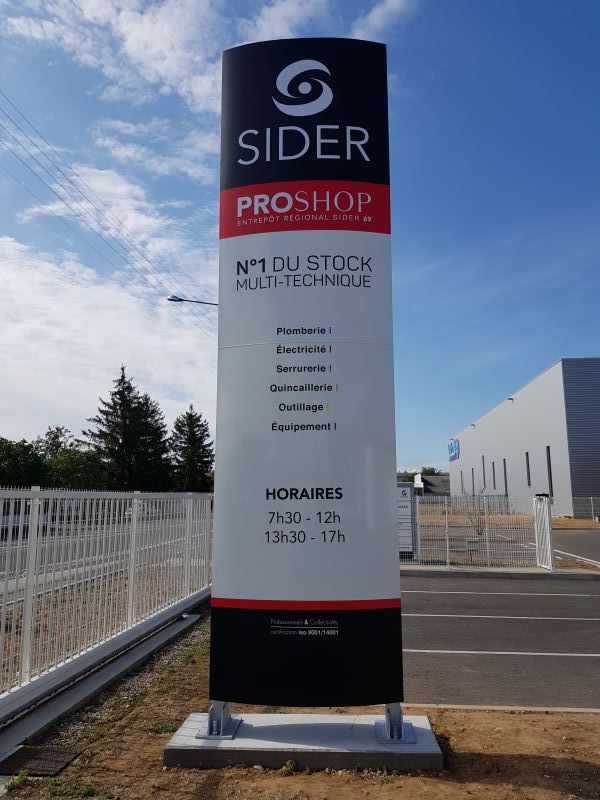 La société SIDER nous a confié son totem signalétique sur leur siège Rhône-alpin situé à Décines