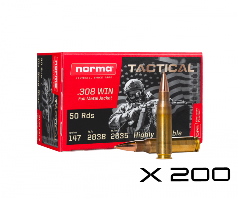 Norma 308 Win. Tactical 147gr - 9,5g / 200
