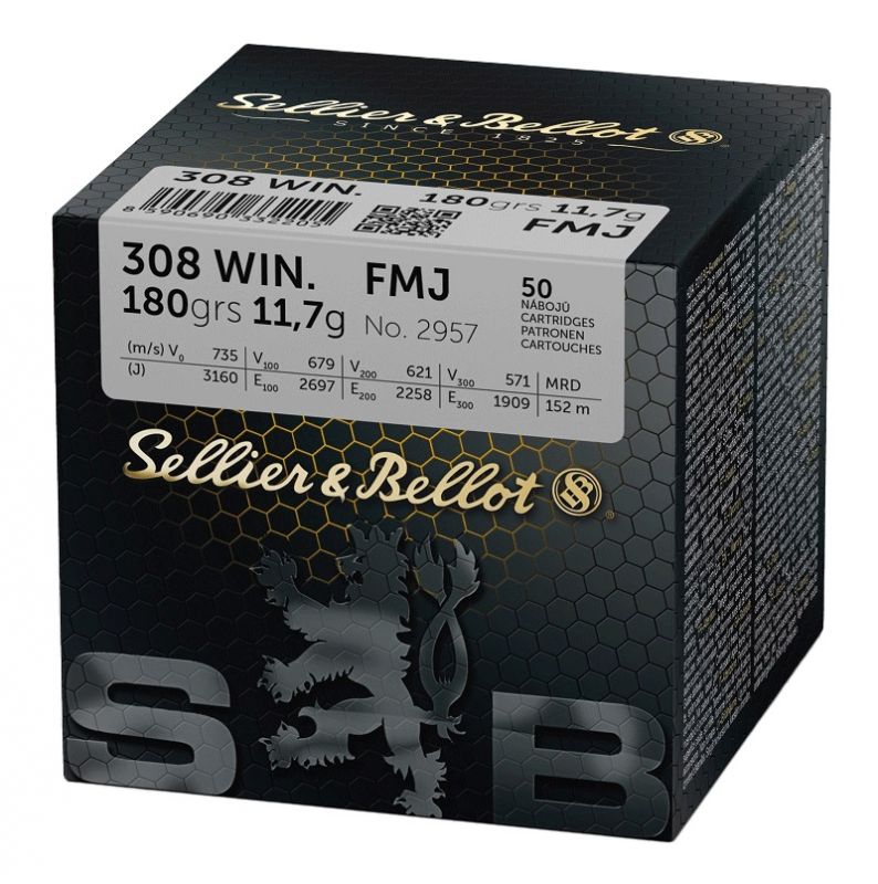 Sellier & Bellot 308 WINCHESTER FMJ 180 Grs / 50 - RUPTURE DE STOCK