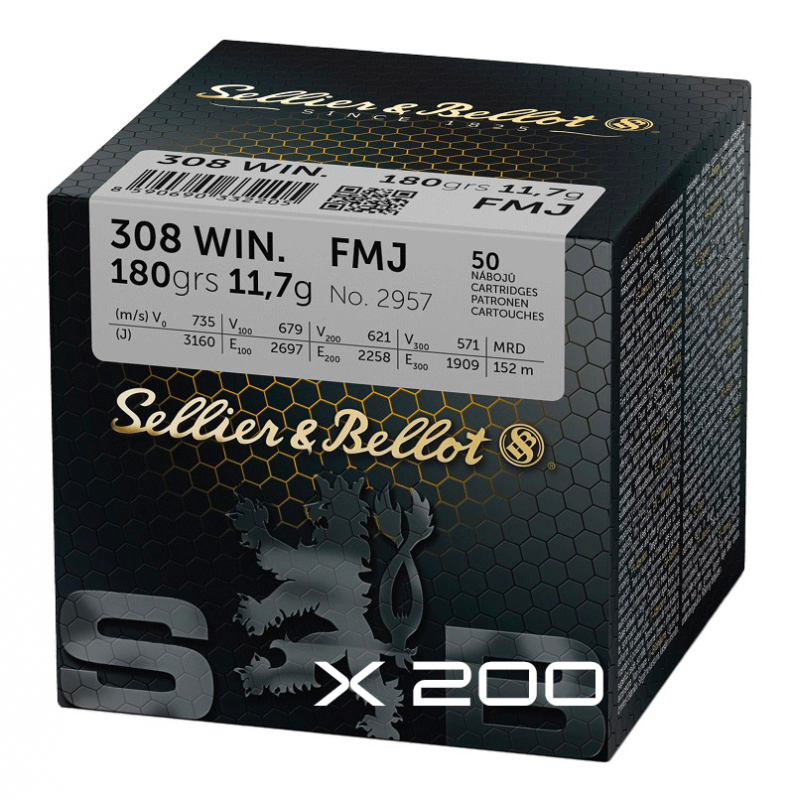 Sellier & Bellot 308 WINCHESTER FMJ 180 Grs / 200 - RUPTURE DE STOCK