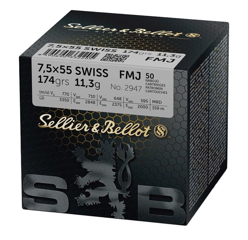 Sellier & Bellot 7,5×55 SWISS FMJ - 174 grs / 50 