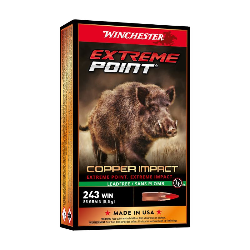 CARTOUCHES 243Win EXTREME POINT LEAD FREE,85gr/20
