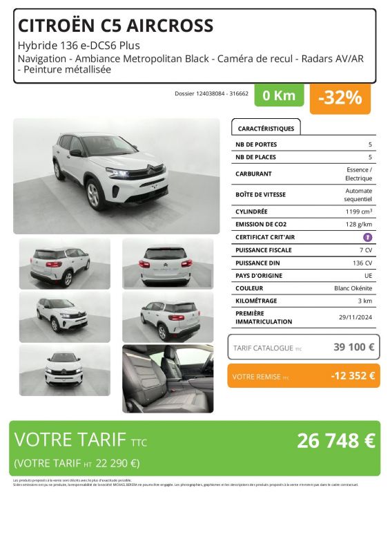 CITROEN C5 AIRCROSS HYBRIDE 136