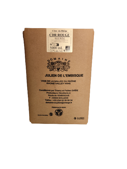 Bag in Box 5L - Côtes du Rhône rouge - Domaine Julien de l'Embisque